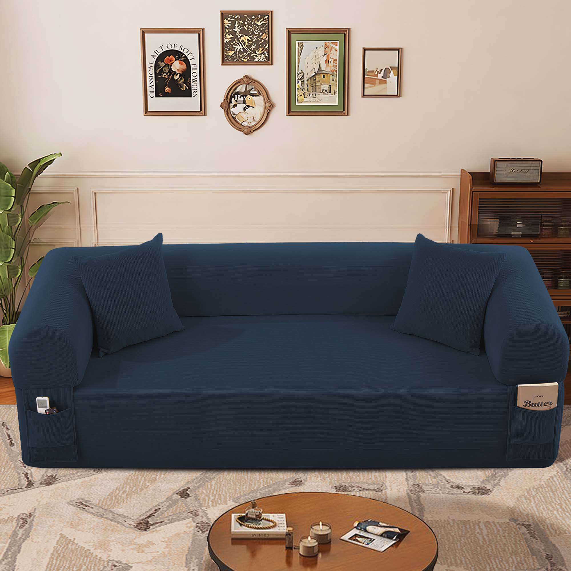 Ivy Bronx Spring Sofa with High-Quality Fabric, Pillows & Storage ...