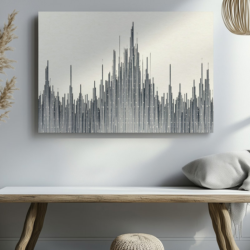 Toile, création d'une représentation visuelle minimaliste d’une forme d’onde audio centrée sur un fond crème doux