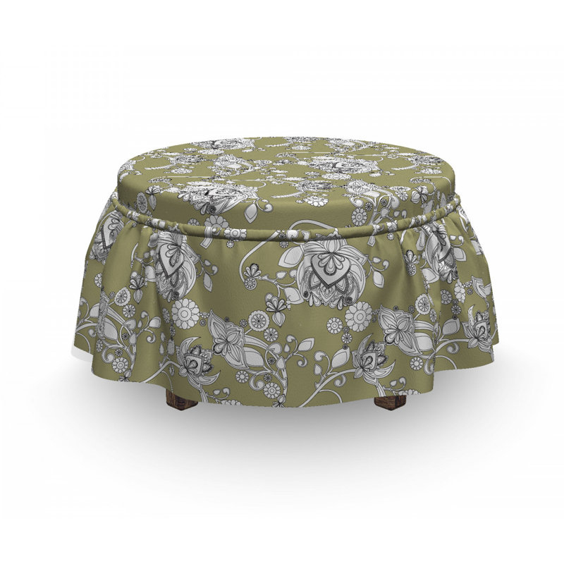 Housse pour repose-pieds doodle spring fleuri