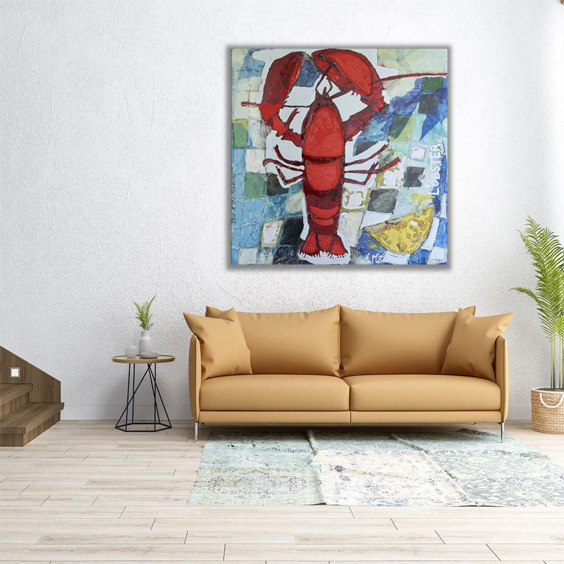 Brilliant Maine Lobster IV - reproduction d'art sur toile, H 16 po x l 16 po