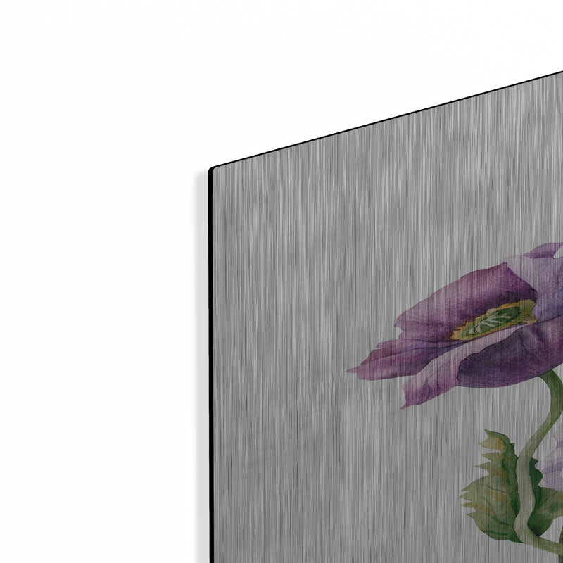 Ivy Bronx «Lavender Lisianthus» par Incado, art mural en métal, H 36 po x l 24 po