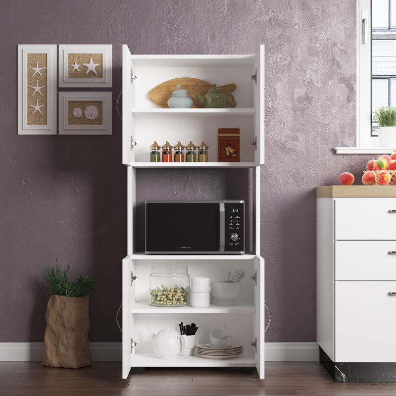 Rowson Modern Multi-Purpose Cabinet, White, 23.4 x 56.3 x 12.6 inches | 100% Chipboard, Thickness: 0.7 inches | Numerous Shelves, Wall-Mountable Design | Stylish Storage Solution for Home or Office Spaces