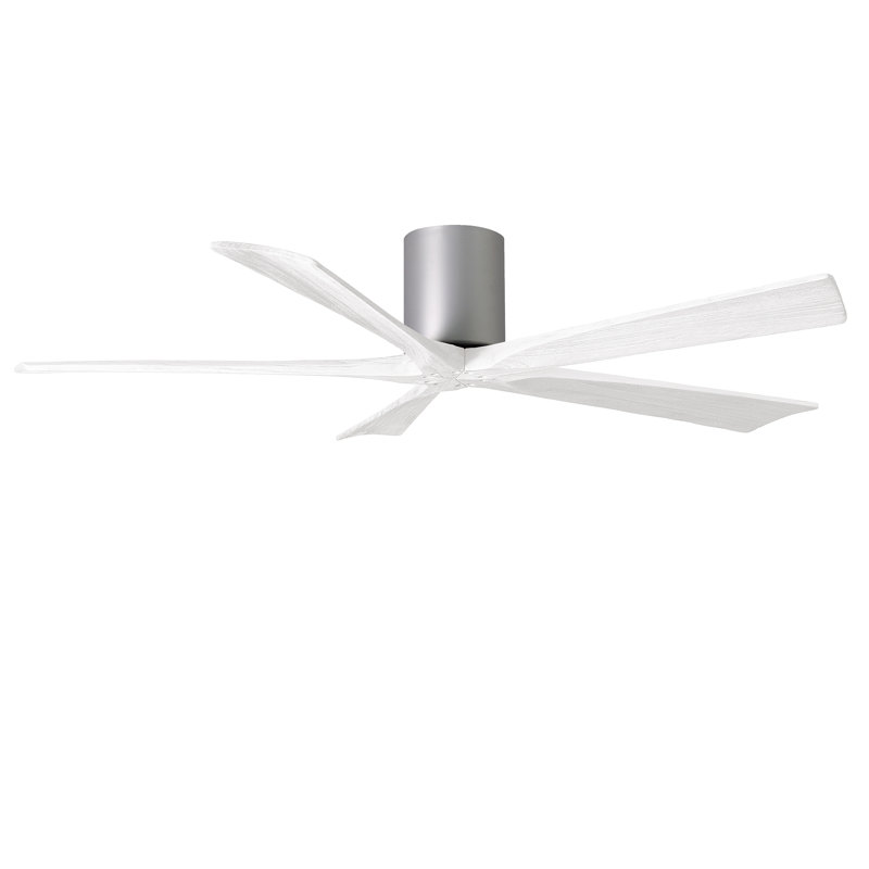 Ventilateur à pales encastré 5 pales Irene, Nickel brossé, Blanc mat, Finition du boîtier du ventilateur