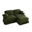 Canapé d'angle modulaire 2 places de style Windsor en chenille, avec pouf, accoudoirs évasés en forme de pétales, jupes plissées à volants amovibles et pieds fuselés-1990437878