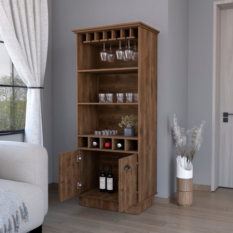 Armoire-bar Claire, Marron foncé