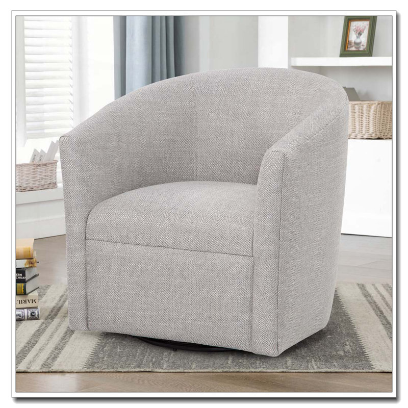 Fauteuil demi-tonneau pivotant Lainey, Beige