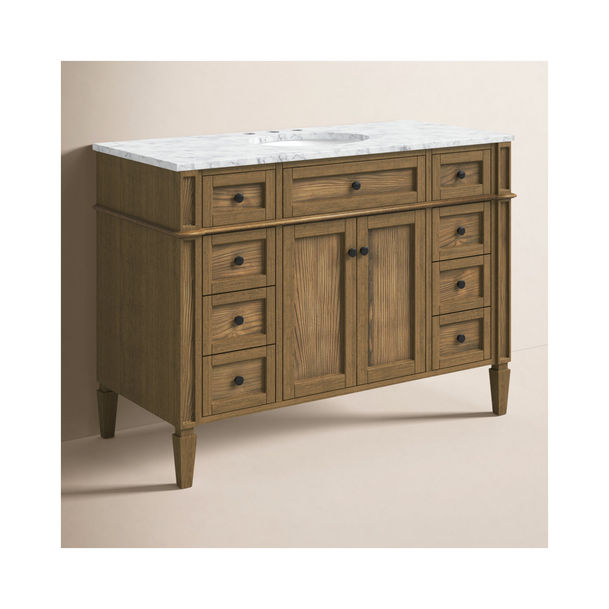 Rivers 48'' Single Bathroom Vanity, Driftwood