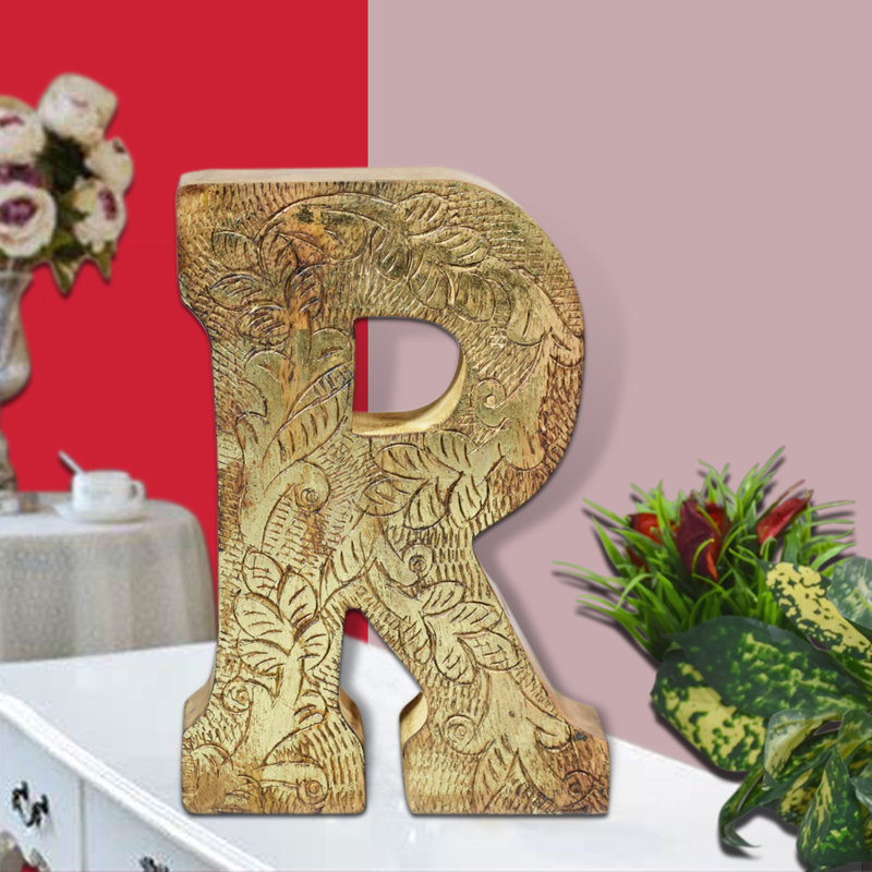 Haddam Text & Numbers Letter Block, R, Gold
