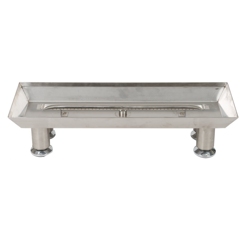 Accessoire de foyer extérieur rectangulaire en acier inoxydable 8 po Dagan, H 5,75 po x l 24 po x P 8 po