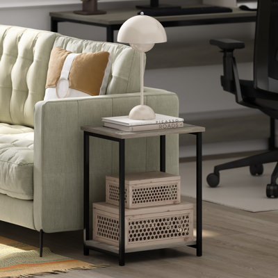 Wogina Industrial Metal Frame End Table, 1-Pack