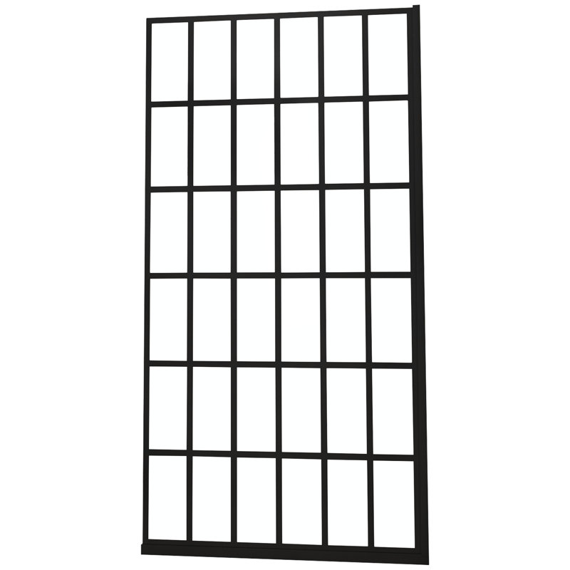 Matte Black Single Panel Shower Door 38"x72" - Enhancing Bathroom Aura Fixed 38" W X 72" H Panel, Versatile Option