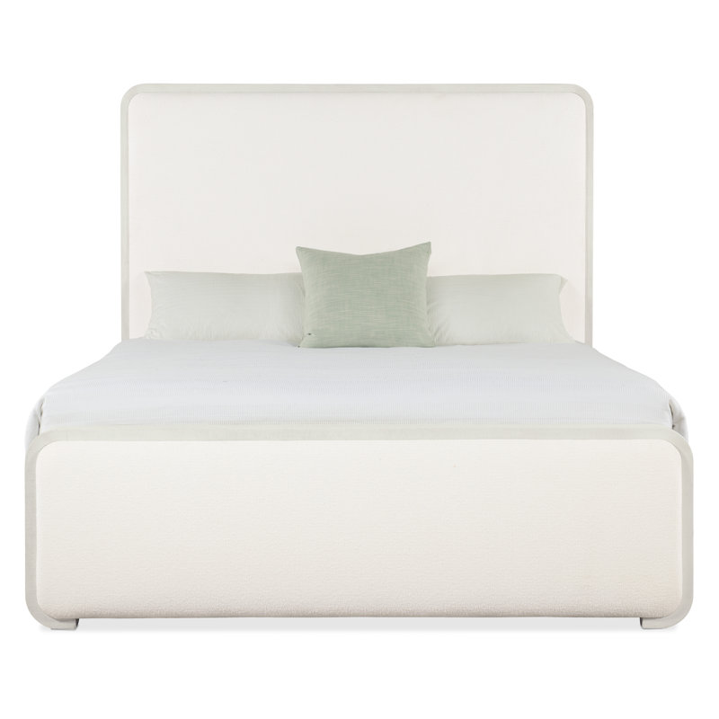 Serenity Beige California King Upholstered Bed with Drawer