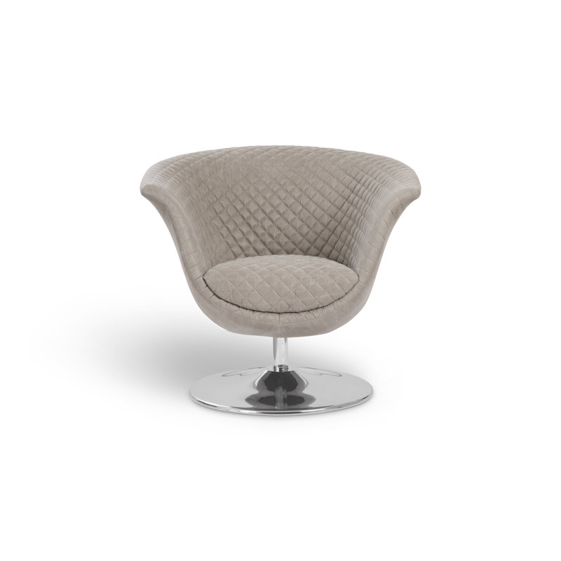 Fauteuil demi-tonneau pivotant l 34 po, Mélange de polyester taupe gris rétro