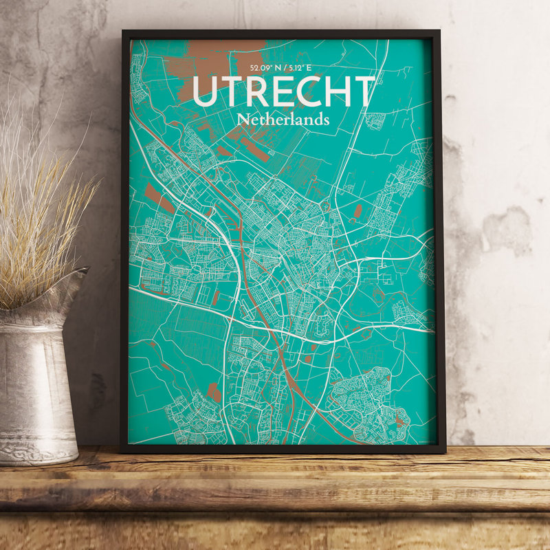 Utrecht City Map - No Frame Print, 50.8cm H x 40.6cm W x 0.13cm D
