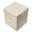 Tabouret carré 14 po x 14 po x 18 po, crème, motif, base en laiton, idéal pour les décorations d'intérieur
