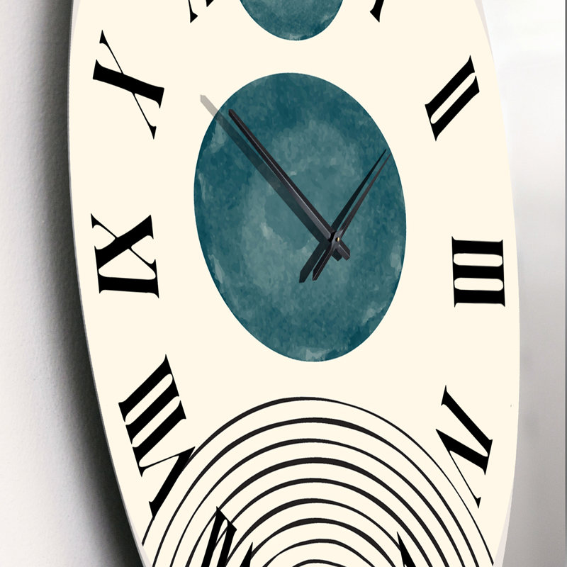 Horloge murale Minimal Mid Century River Moon II, Très grand