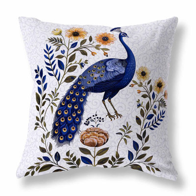 Kalamkari Peacock Indoor/Outdoor 16x16