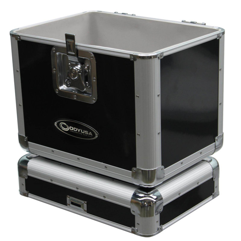 Odyssey LP Vinyl Records Stacking Utility Krom Transport Case (4 Pack)
