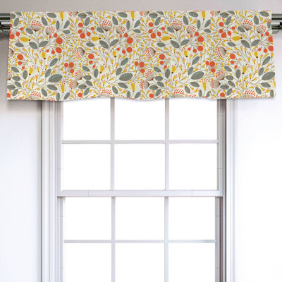 Sateen Floral Ruffled Window Valance