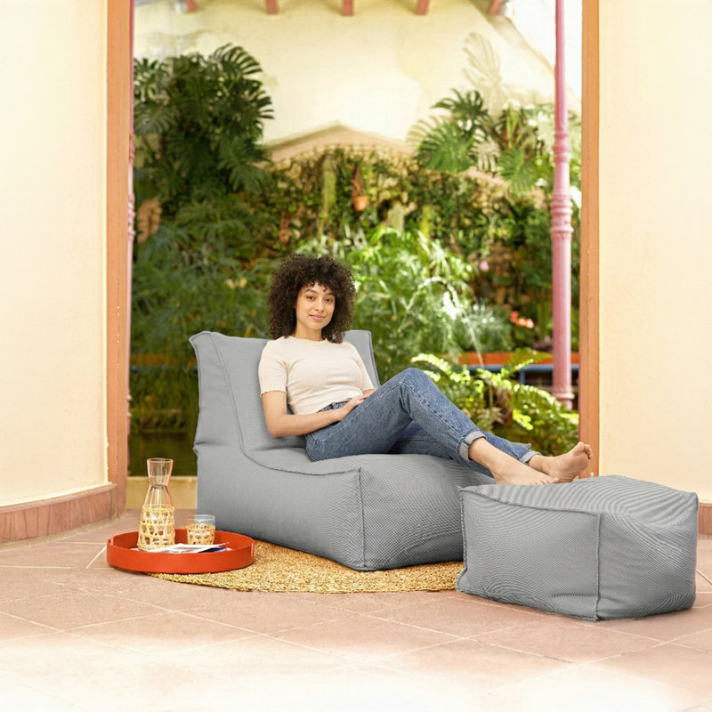Pouf / repose-pieds intérieur / extérieur Chamonix, Grey