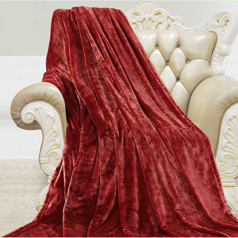  Couverture en velours brillant Microplush, Bourgogne