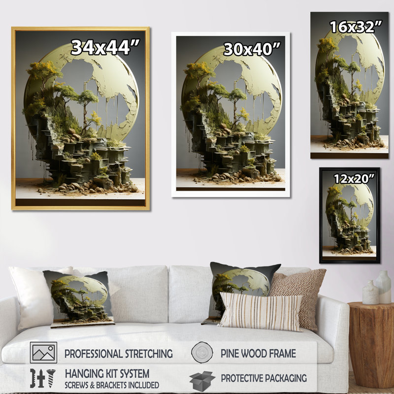 " Moon Moss Mystery Reflections ", Wrapped Canvas, 32" H x 16" W x 1" D