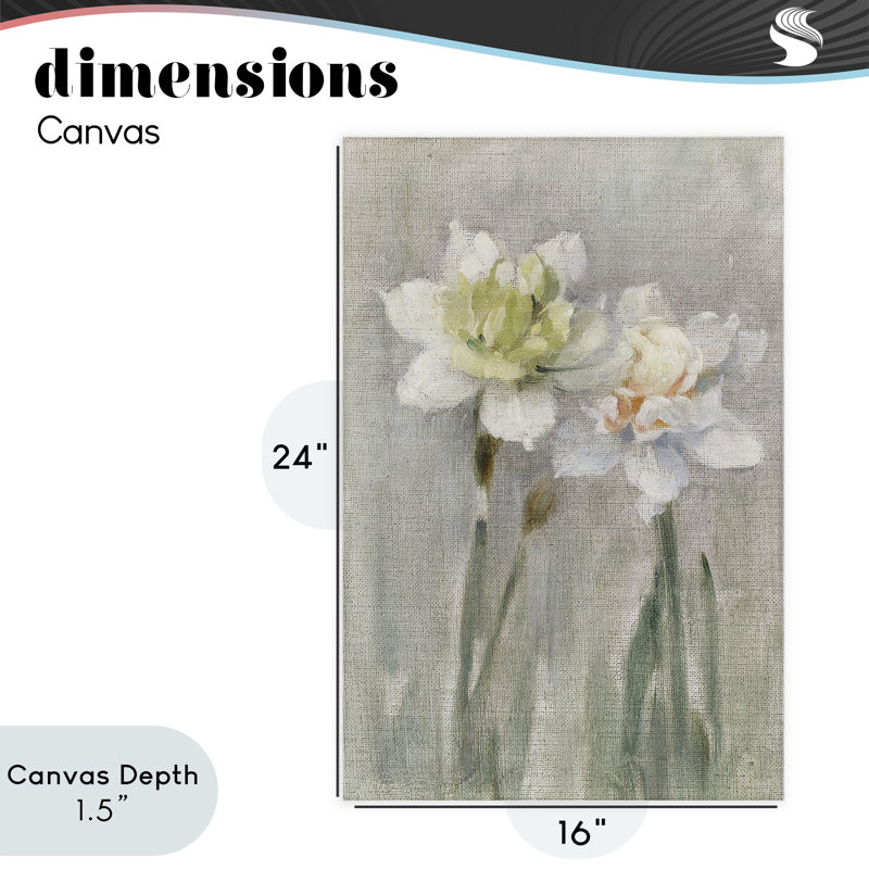 Toile simple avec jonquilles blanches, design par Stellar Design Studio, H 24 po x l 16 po