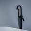 Robinet de baignoire autoportant à 1 poignée à abat-jour à arc élevé noir mat VIBRANTBATH Abyssal Hush (valve incluse)-73110361