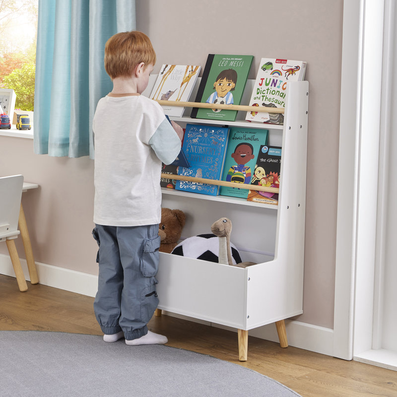Kids White Bookcase and Toy Storage Cabinet