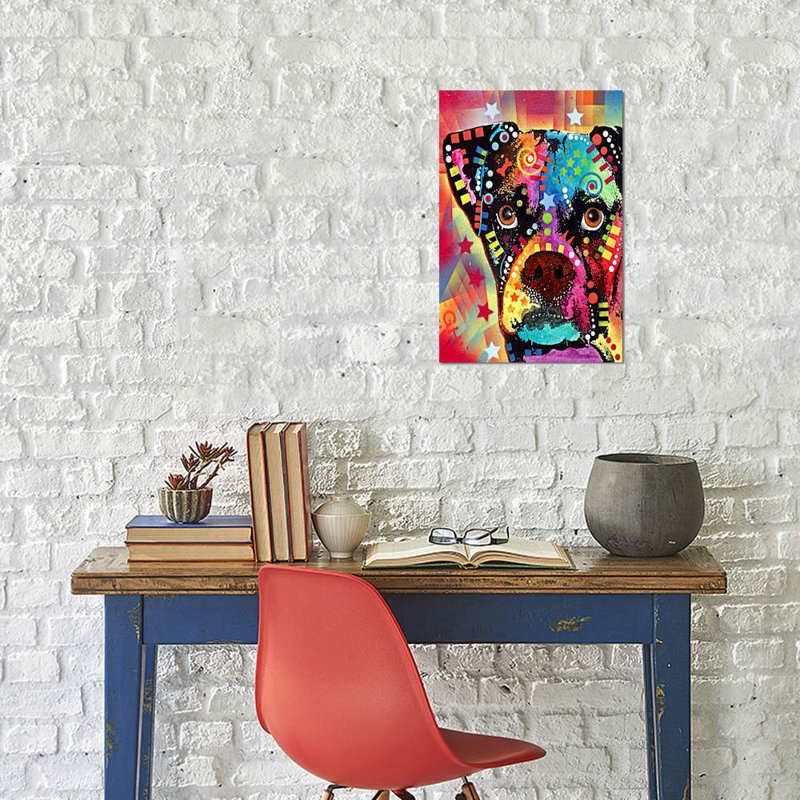 Boxer Cubism by Dean Russo - Wrapped Canvas Print, 66.04 cm H x 45.72 cm W x 1.91 cm D