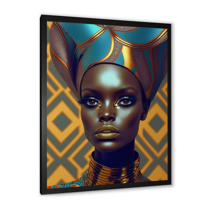 «Beautiful Contemporary Contemporary African Retro II», reproduction sur toile, H 20 po x l 12 po x P 1 po, Cadre photo noir