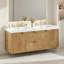 Meuble-lavabo double avec portes à fermeture en douceur et tiroirs divisés-129339195