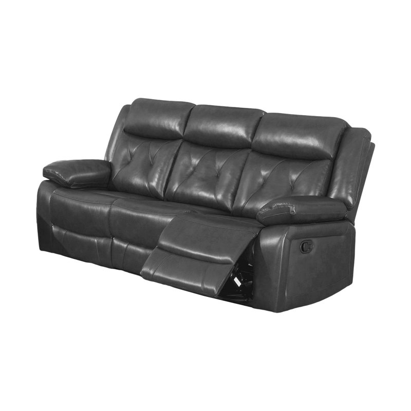 Canapé inclinable à accoudoirs coussinés 87,5 po, Similicuir gris