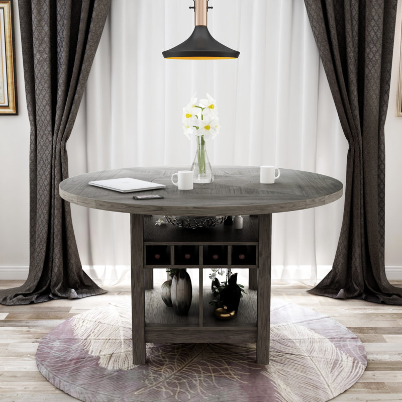 Table de salle à manger extensible Amesville, gris, gris