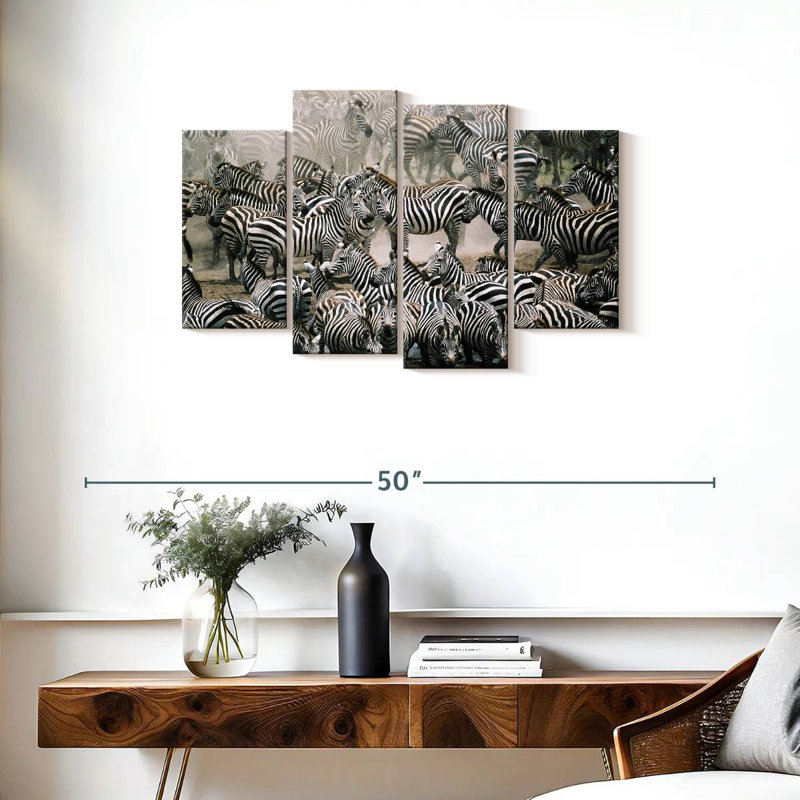 Brampt Zebra Herd, 22" H x 36" W