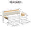 Lit de jour simple avec lit gigogne, tête de lit rembourrée avec tablette et sac de rangement, tables d'appoint-2060266657