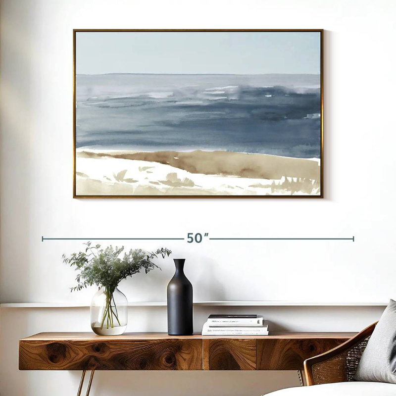 Douces côtes I, Cadre flottant doré, 40 po x 27 po