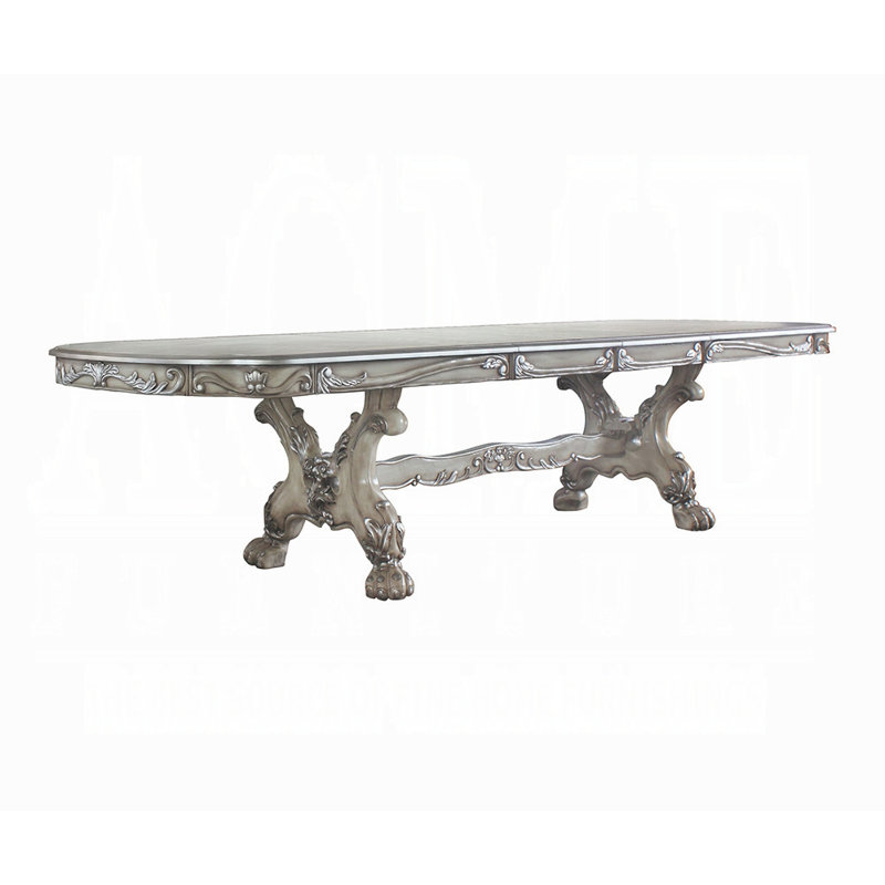 Table de salle à manger Harke, H 31 po x L 94 po x l 46 po, Argent argent
