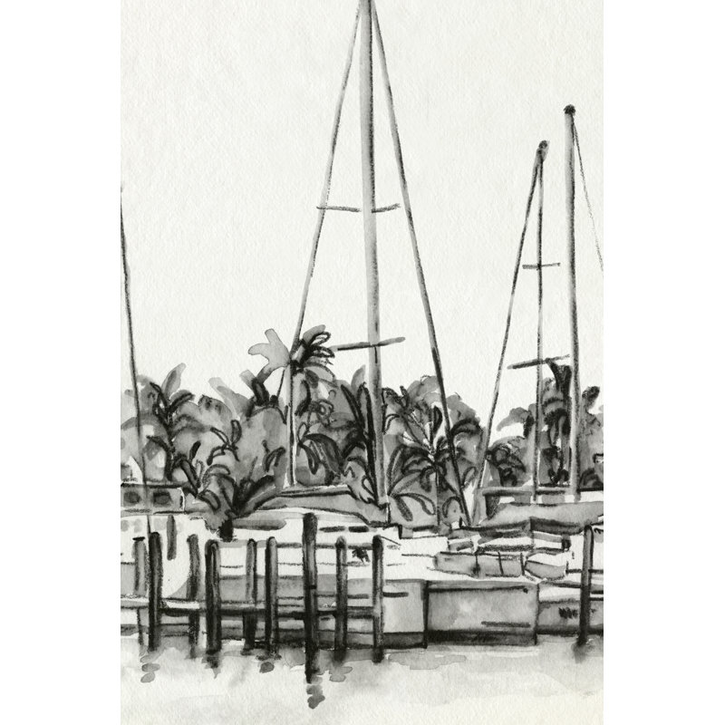 Neutral Tropics I by Emma Caroline - Wrapped Canvas Painting Print, Black Floater Framed, 76 cm H x 51 cm W