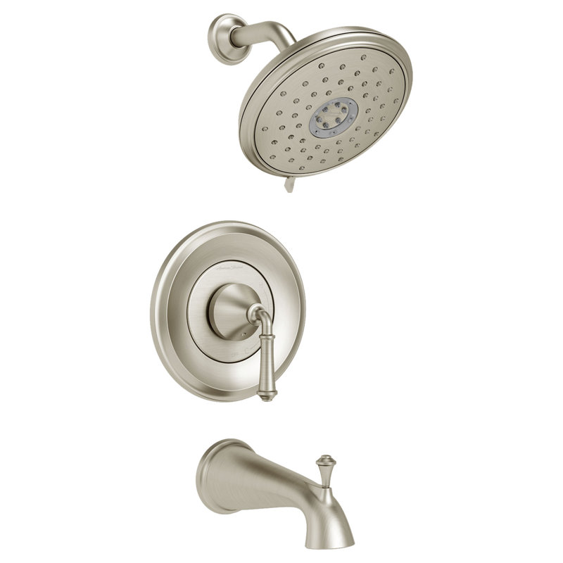 Ensemble de garniture de robinet de baignoire et douche à double fonction avec cartouche Delancey, Nickel brossé