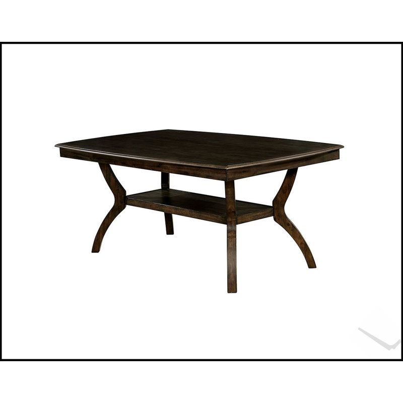 Table de salle à manger moderne en noyer antique avec tablette inférieure ouverte, parfaite pour les meubles de cuisine et de salle à manger
