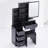 29.2" Small Space Left Bedside Cabinet Vanity Table With Cushioned Stool, Extra Large Right Sliding Mirror, Multi Layer High Capacity Storage, Practical Fashionable Dresser-286159265