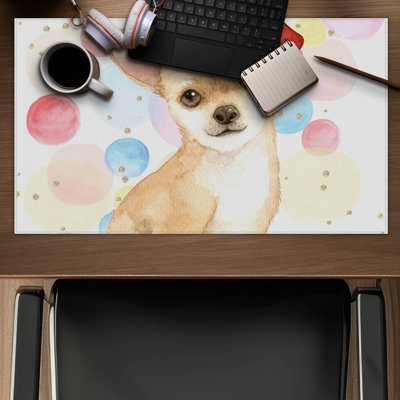 Chihuahua dog artist - 14.00"x24.25" Desk mat