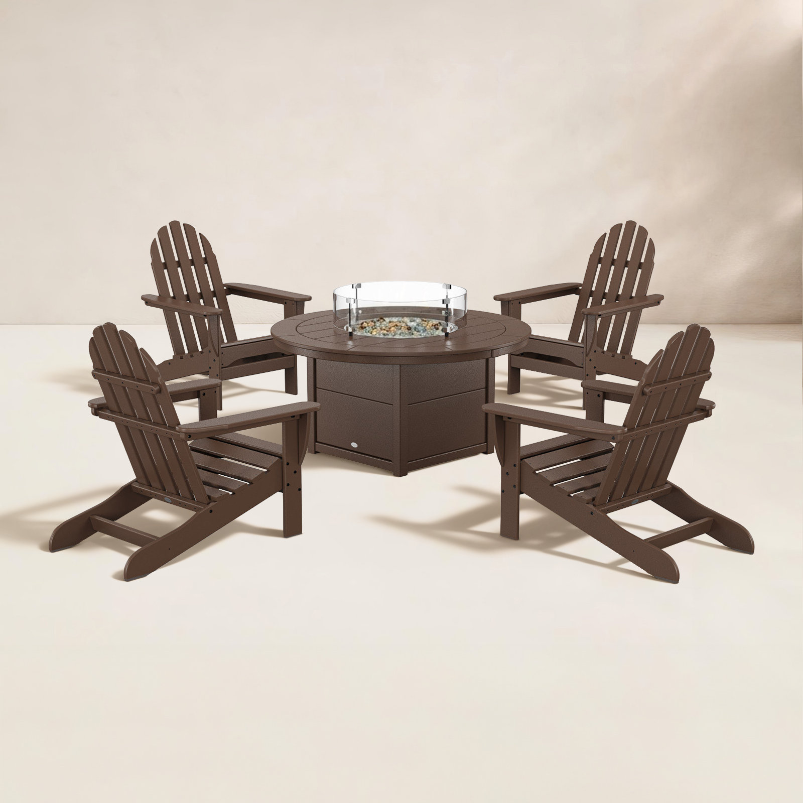 POLYWOOD® Classic Adirondack 4-Person Patio Seating Group, Mahogany