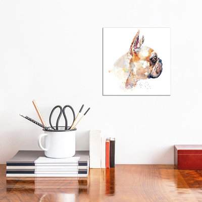 Frenchie by EdsWatercolours - Wrapped Canvas Painting
