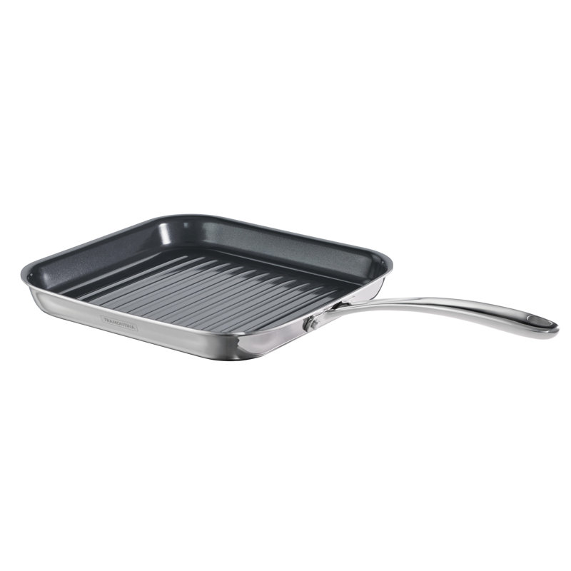 Poêle à griller en céramique Tri-Ply Clad de 10 pouces avec intérieur en céramique - Prêt pour l'induction