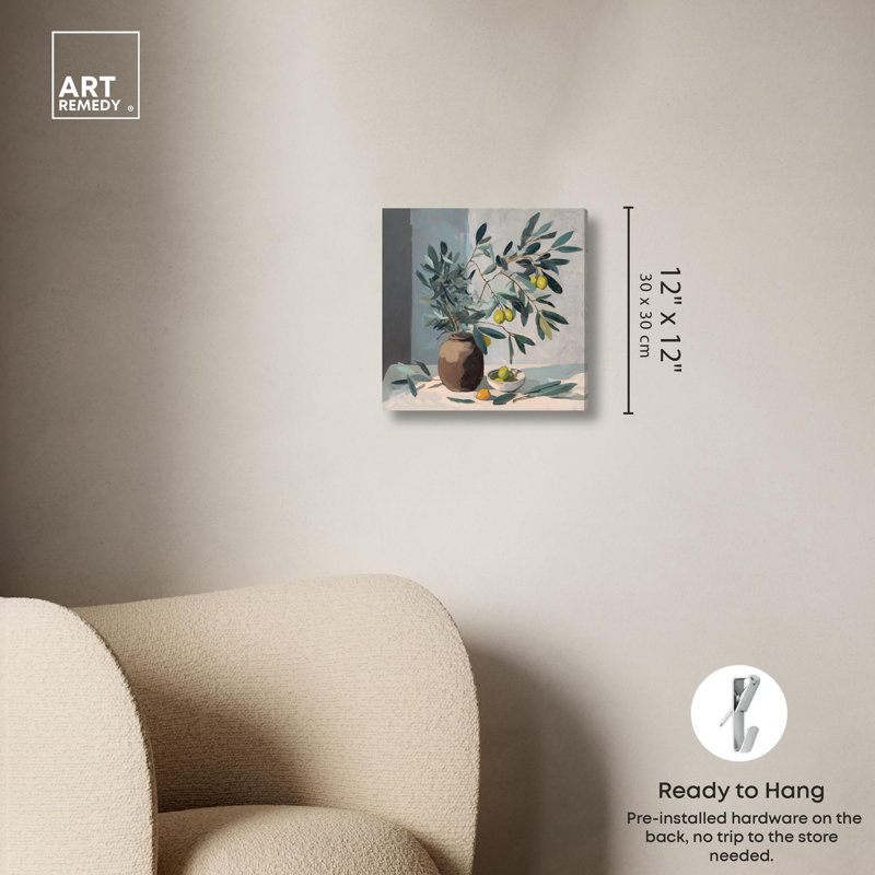 "Olive Branch", reproduction d'art sur toile par Art Remedy, H 12 po x l 12 po, Gallery Wrapped