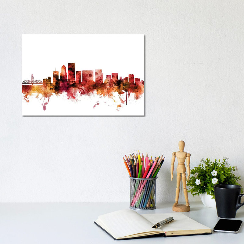 Portland, Oregon Skyline by Michael Tompsett - Wrapped Canvas Gallery-Wrapped Canvas Giclée, 20.32 cm H x 30.48 cm W