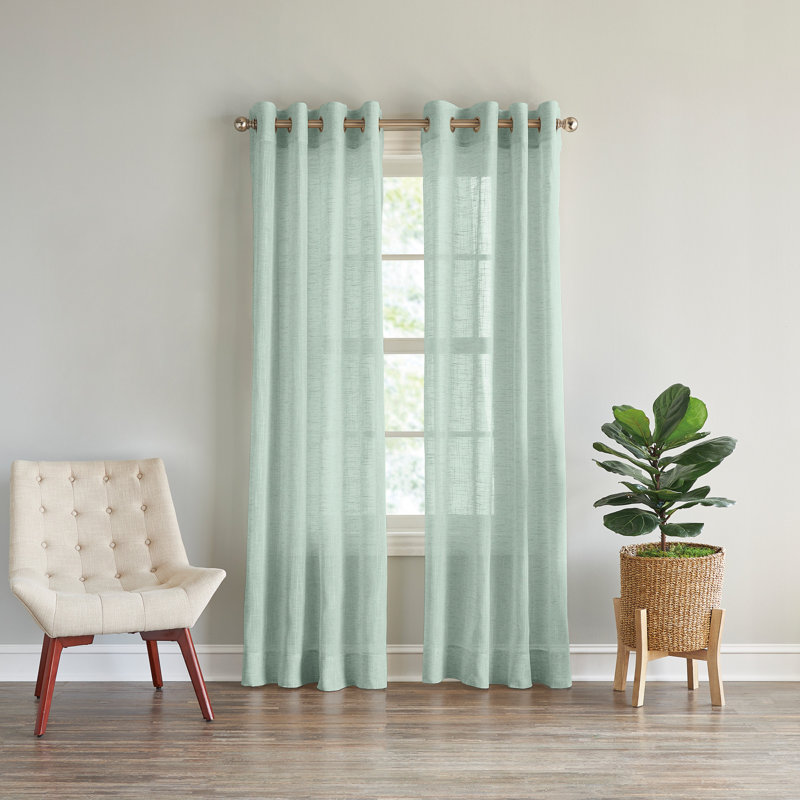 DKNY Classic Grommet Curtain Panel Pair Sage (Set of 2), 50" W x 63" L