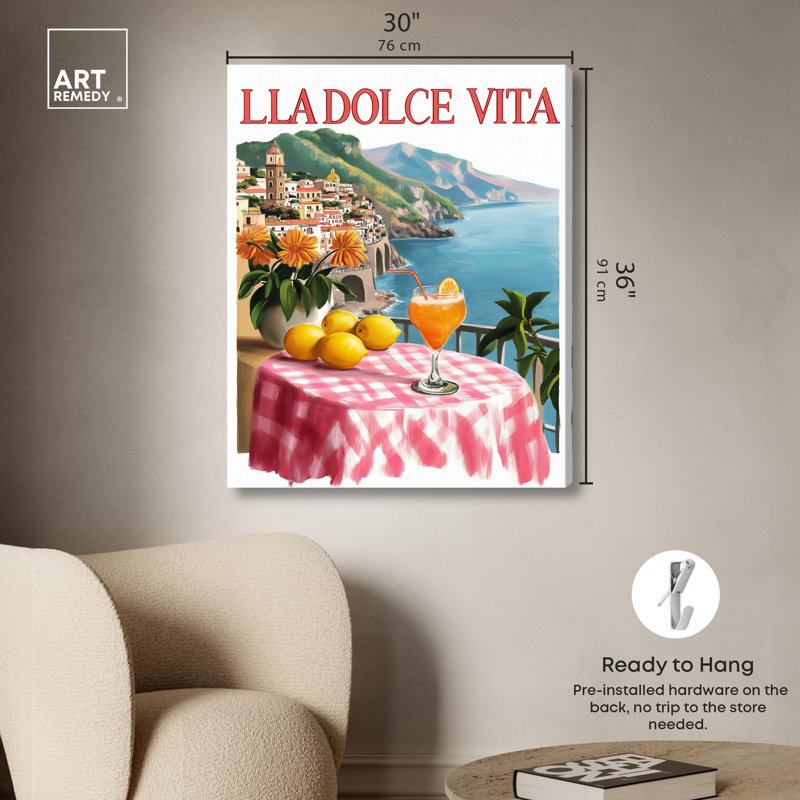 Impression sur toile Dolce Vita, Toile tendue avec châssis, H 36 po x l 30 po